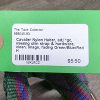 Nylon Halter, adj *gc, missing chin strap & hardware, clean, snags, fading
