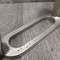 Thick Light Safety Peacock Stirrup Irons, 1 grip, elastic & leather keeper *gc, clean, mnr scratces
