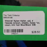 Nylon Halter, adj, 4 fleeces (crown, cheeks, nose) *xc, clean, mnr hair