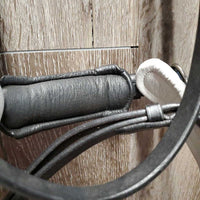 Monocrown Rsd Dressage Bridle, Crank, Flash, Rsd/FS Braided Reins, Bling *like new, mnr creases & curled ends
