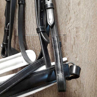 Monocrown Rsd Dressage Bridle, Crank, Flash, Rsd/FS Braided Reins, Bling *like new, mnr creases & curled ends
