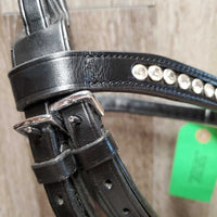Monocrown Rsd Dressage Bridle, Crank, Flash, Rsd/FS Braided Reins, Bling *like new, mnr creases & curled ends
