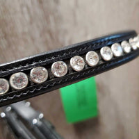 Monocrown Rsd Dressage Bridle, Crank, Flash, Rsd/FS Braided Reins, Bling *like new, mnr creases & curled ends