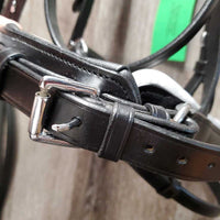Monocrown Rsd Dressage Bridle, Crank, Flash, Rsd/FS Braided Reins, Bling *like new, mnr creases & curled ends
