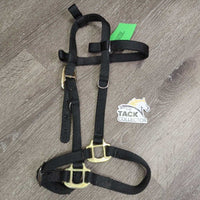 Thick Nylon Halter - Bridle, adj, Browband *NO Cheeks, NO Throat, older, clean, mnr rubs & frays
