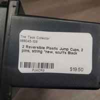 2 Reversible Plastic Jump Cups, 2 pins, string *new, scuffs
