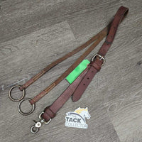 2 Peice Soft Leather Western Running Martingale Attachment ONLY *gc/fair, rubs, stains, xholes, loose keepers, dents

