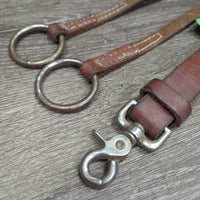 2 Peice Soft Leather Western Running Martingale Attachment ONLY *gc/fair, rubs, stains, xholes, loose keepers, dents
