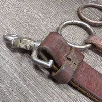 2 Peice Soft Leather Western Running Martingale Attachment ONLY *gc/fair, rubs, stains, xholes, loose keepers, dents
