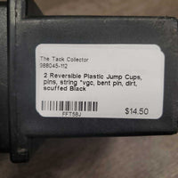 2 Reversible Plastic Jump Cups, pins, string *vgc, bent pin, dirt, scuffed
