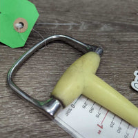 D Ring Plastic Snaffle Bit *fair, deep gouges/holes, v.chewed, stains, dirt
