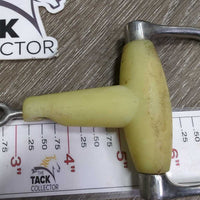 D Ring Plastic Snaffle Bit *fair, deep gouges/holes, v.chewed, stains, dirt

