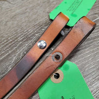 Leather Split Reins, Chicago screws *vgc/gc, clean, stains, rubs, paint?, stiff, dry, dent/bent

