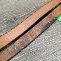 Leather Split Reins, Chicago screws *vgc/gc, clean, stains, rubs, paint?, stiff, dry, dent/bent