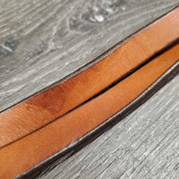 Leather Split Reins, Chicago screws *vgc/gc, clean, stains, rubs, paint?, stiff, dry, dent/bent