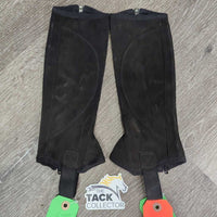 Pr JUNIORS Micro Suede Half Chaps *fair, peeling, shedding, faded, rubs, clean
