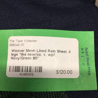 Mesh Lined Rain Sheet, 0 legs *like new/xc, v. wpf
