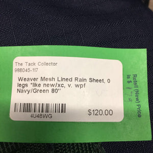 Mesh Lined Rain Sheet, 0 legs *like new/xc, v. wpf
