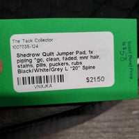 Quilt Jumper Pad, 1x piping *gc, clean, faded, mnr hair, stains, pills, puckers, rubs
