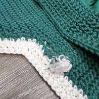 Crochet Fly Veil Bonnet, 2x bling, piping *like new, 0 tags, curled & puckers
