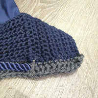 Soft Crochet Fly Veil Ear Bonnet, bling, piping *xc, mnr hair
