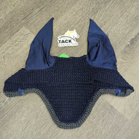 Soft Crochet Fly Veil Ear Bonnet, bling, piping *xc, mnr hair
