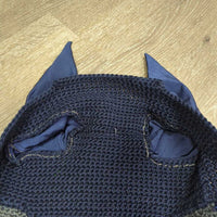 Soft Crochet Fly Veil Ear Bonnet, bling, piping *xc, mnr hair
