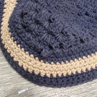 Crochet Fly Veil Ear Bonnet *gc, shrunk, faded, curled, snag/pull
