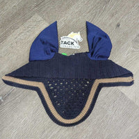 Crochet Fly Veil Ear Bonnet *gc, shrunk, faded, curled, snag/pull
