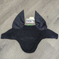 Soft Crochet Fly Veil Ear Bonnet, 2x bling, piping *vgc, clean, mnr hairy & stains/fading
