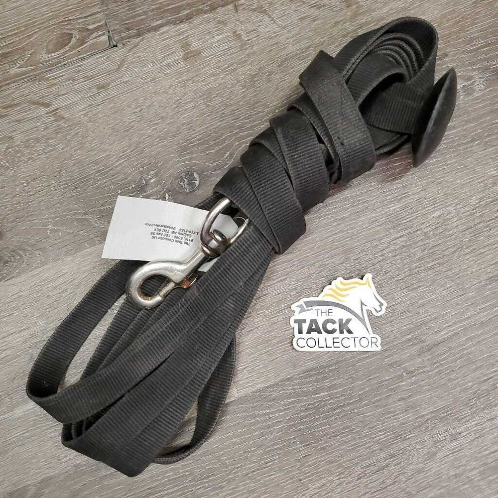 Nylon Web Lunge Line, rubber end *gc, mnr dirt, hair, faded, rubs