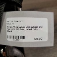 Nylon Web Lunge Line, rubber end *gc, mnr dirt, hair, faded, rubs