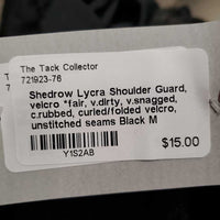 Lycra Shoulder Guard, velcro *fair, v.dirty, v.snagged, c.rubbed, curled/folded velcro, unstitched seams
