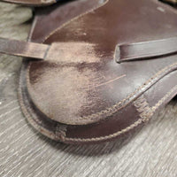 Open Front Leather Boots, buckles, neoprene velcro liner *gc/fair, v.scraped, v.rubbed, pain, scratches, dry, stiff, mnr dirt & hair

