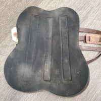 Open Front Leather Boots, buckles, neoprene velcro liner *gc/fair, v.scraped, v.rubbed, pain, scratches, dry, stiff, mnr dirt & hair

