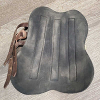 Open Front Leather Boots, buckles, neoprene velcro liner *gc/fair, v.scraped, v.rubbed, pain, scratches, dry, stiff, mnr dirt & hair
