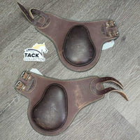 Pr Leather & Neoprene Hind Boots , buckles *fair, rubs, scrapes, dirty, older, faded
