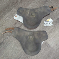 Pr Leather & Neoprene Hind Boots , buckles *fair, rubs, scrapes, dirty, older, faded
