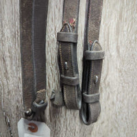 FS Rsd Padded Bridle, Braided Reins *gc/fair, mismatched, v.dirty, loose hooks & stitching, xholes
