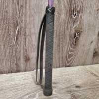 Riding Crop - Whip, leather strap *gc, rubs, frays, stains, creases, faded

