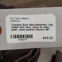 Euro Seat Breeches *vgc, faded, mnr hairy velcro & stain, older, seam puckers
