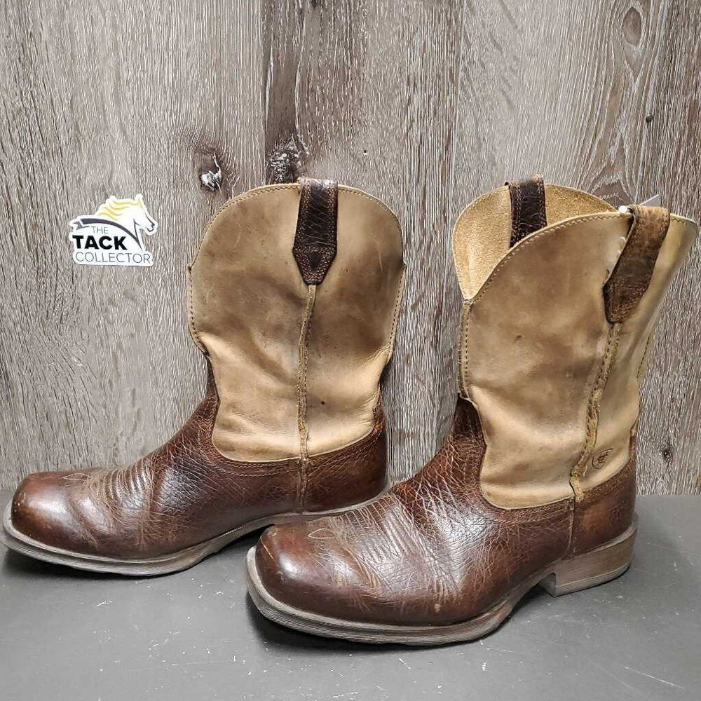 MENS Square Toe Western Boots *vgc/xc, clean, mnr scrapes, scratches & stains