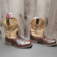 MENS Square Toe Western Boots *vgc/xc, clean, mnr scrapes, scratches & stains
