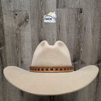 Felt Cowboy Hat, Laced Leather Hat Band *xc, mnr brim & inner brow stains