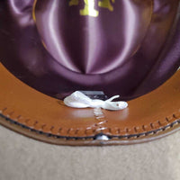 Felt Cowboy Hat, Laced Leather Hat Band *xc, mnr brim & inner brow stains
