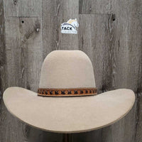 Felt Cowboy Hat, Laced Leather Hat Band *xc, mnr brim & inner brow stains