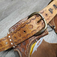 v.thick Hvy Leather Chinks, "Paul", string front strap *gc, scuffs, salt stains?film, scratches, mnr edge chews?scrapes