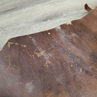 v.thick Hvy Leather Chinks, "Paul", string front strap *gc, scuffs, salt stains?film, scratches, mnr edge chews?scrapes