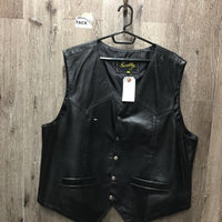 MENS Soft Lambskin Leather Vest *xc, sm pin holes
