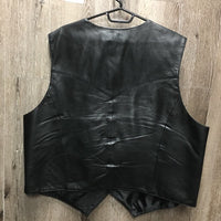 MENS Soft Lambskin Leather Vest *xc, sm pin holes
